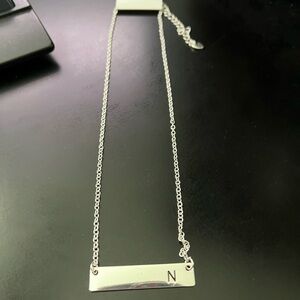 Bansri Silver Initial “N” Necklace